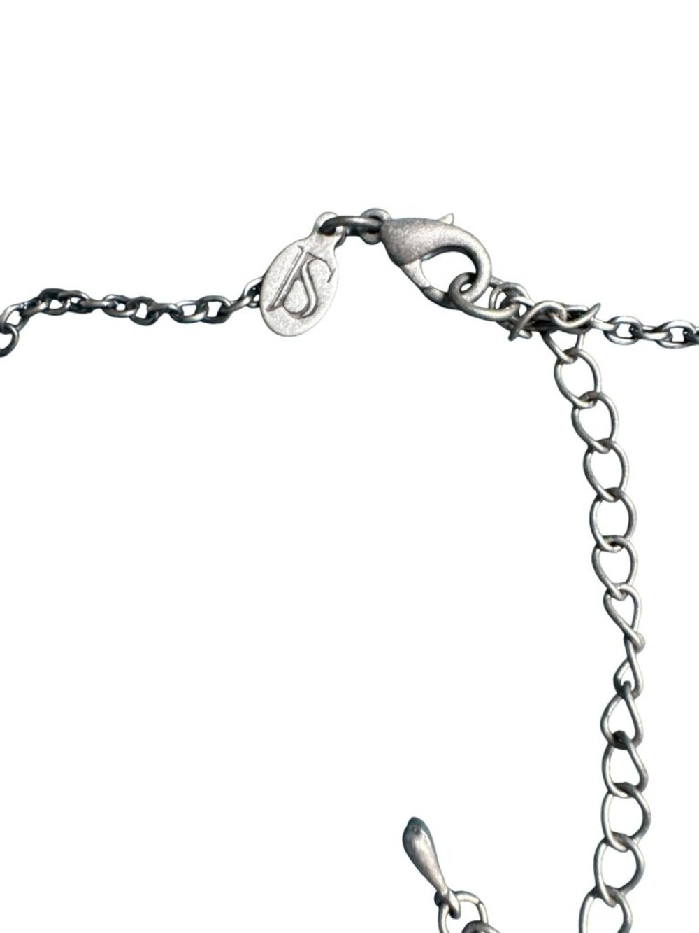 Vintage Silver Necklace With Pink Crystal Floral Motifs & Adjustable Chain Elega - Picture 5 of 6